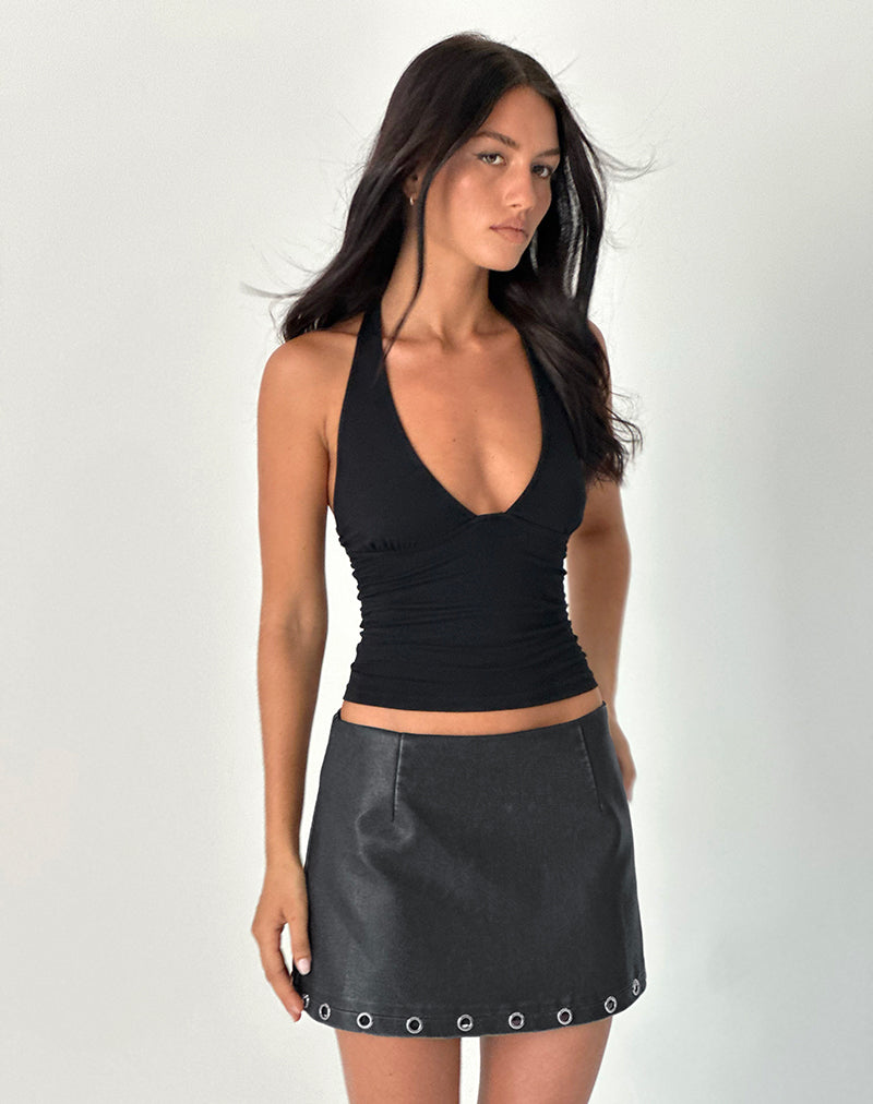 Immagine di Hedda Mini Gonna in PU Distressed Nero