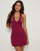 Immagine di Hepzhi Mini Dress in Borgogna con ricamo floreale