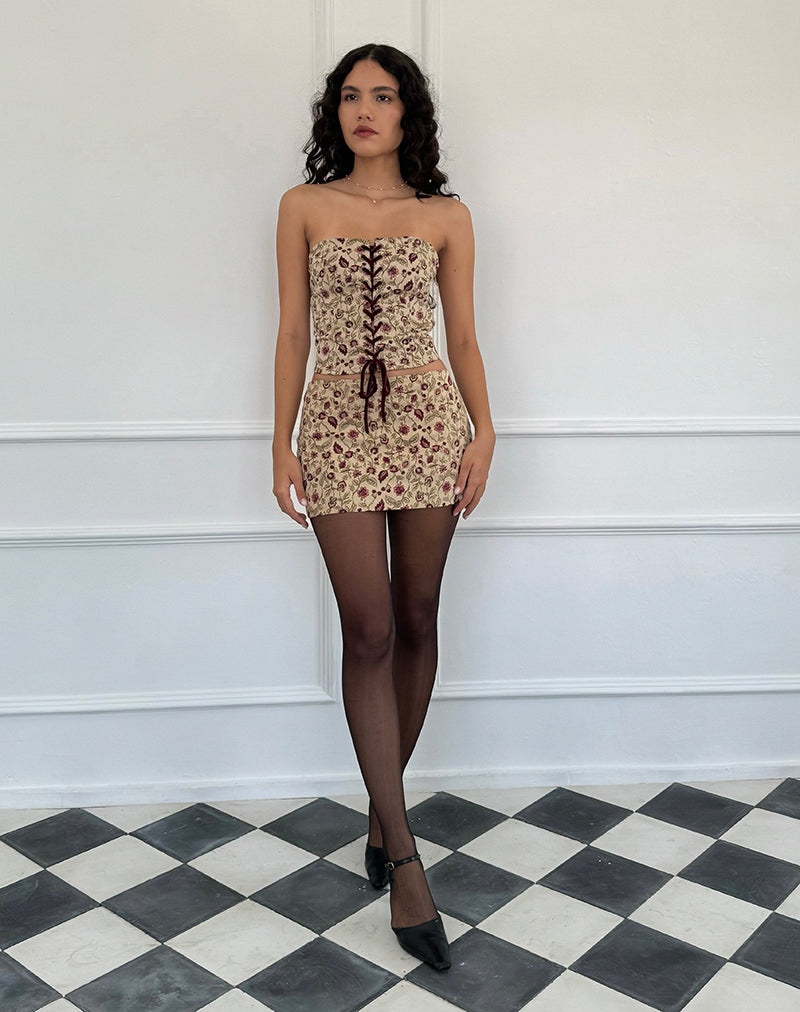 Top corsetto Heska in Botanical Taupe