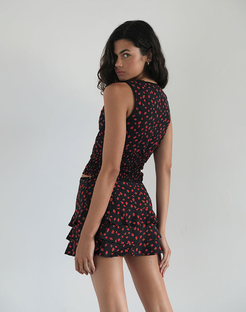 Immagine di Camigi Mini Gonna in Polka Fragola Nero