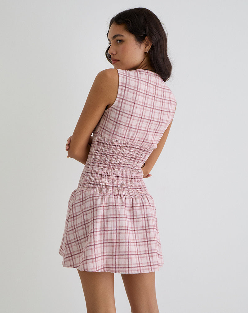 Immagine di Hevoria Mini Dress in Basic Tartan Pink