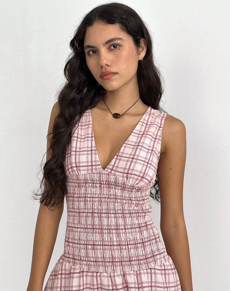 Immagine di Hevoria Mini Dress in Basic Tartan Pink
