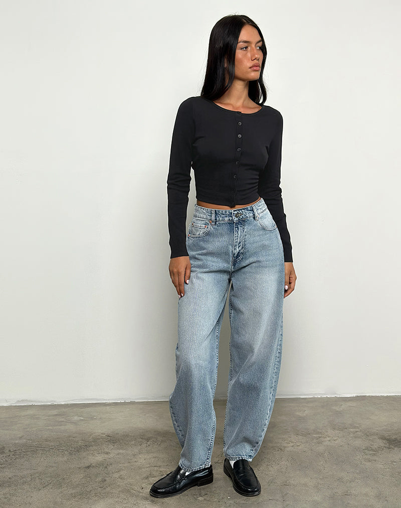 Immagine di High Rise Barrel Jean in Bleu