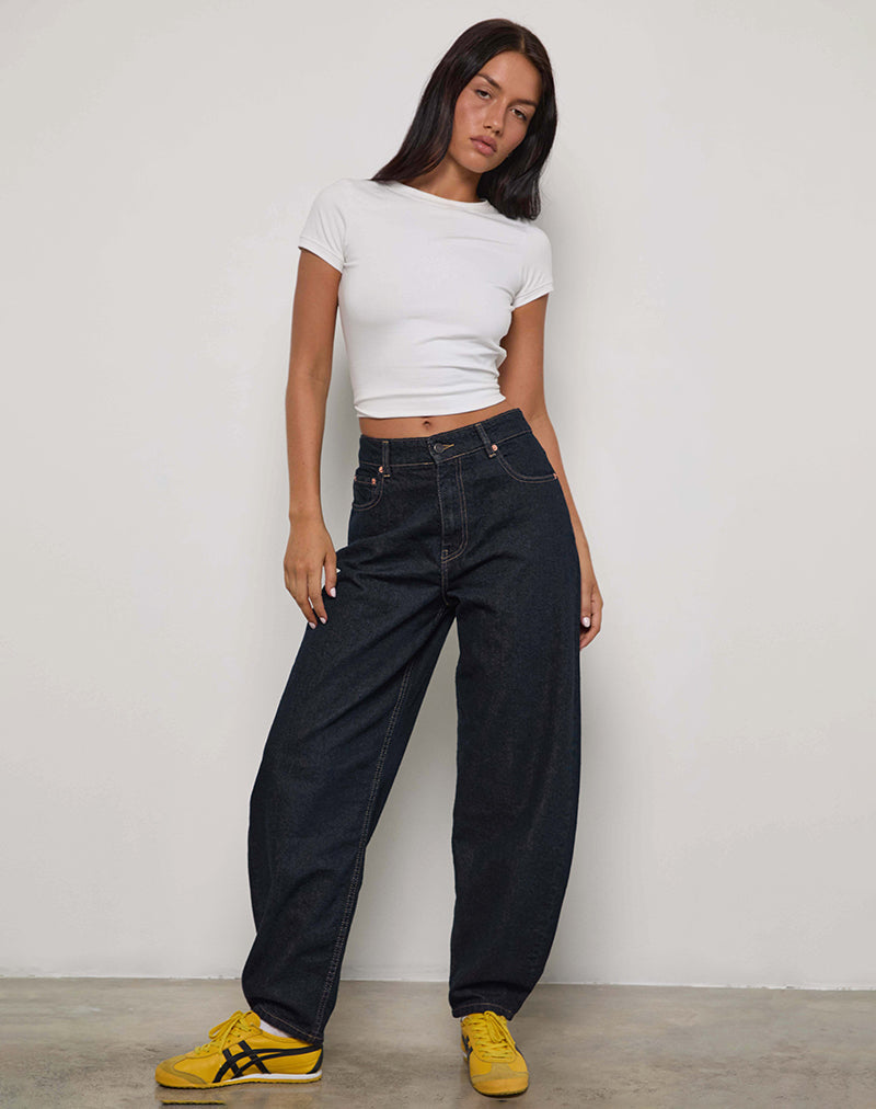 Immagine di High Rise Barrel Jean in Indaco