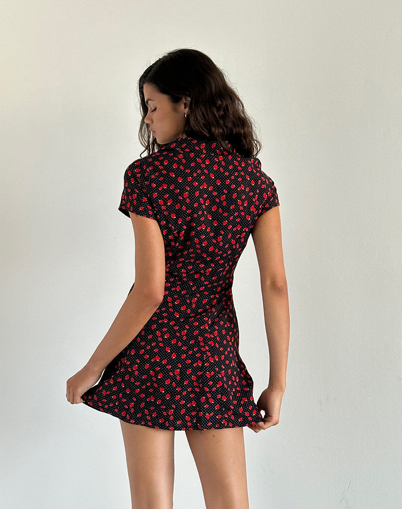 Immagine di Holmana Mini Dress in Strawberry Polka Nero