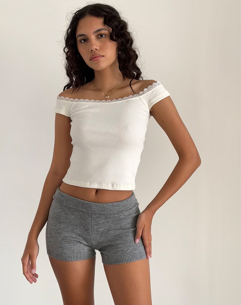 Pantaloni caldi Husan in maglia grigia