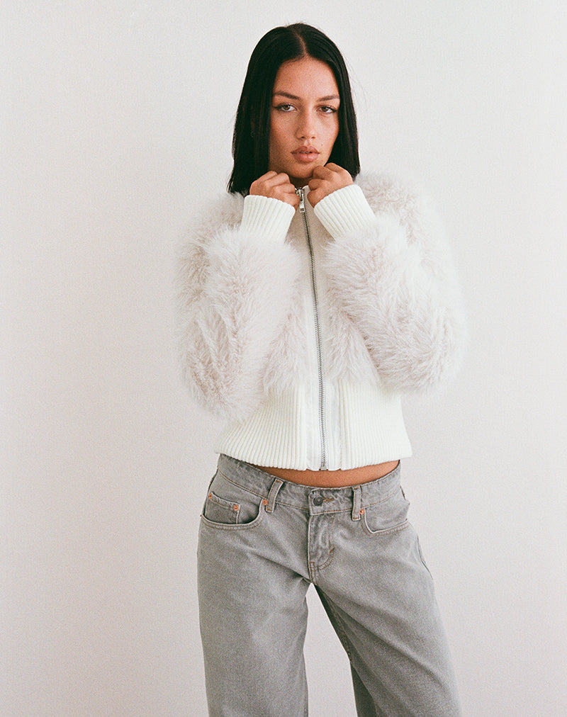 Immagine di Homari Giacca in ecopelliccia Shaggy in crema