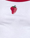 Bianco con rilegatura rossa e fragola