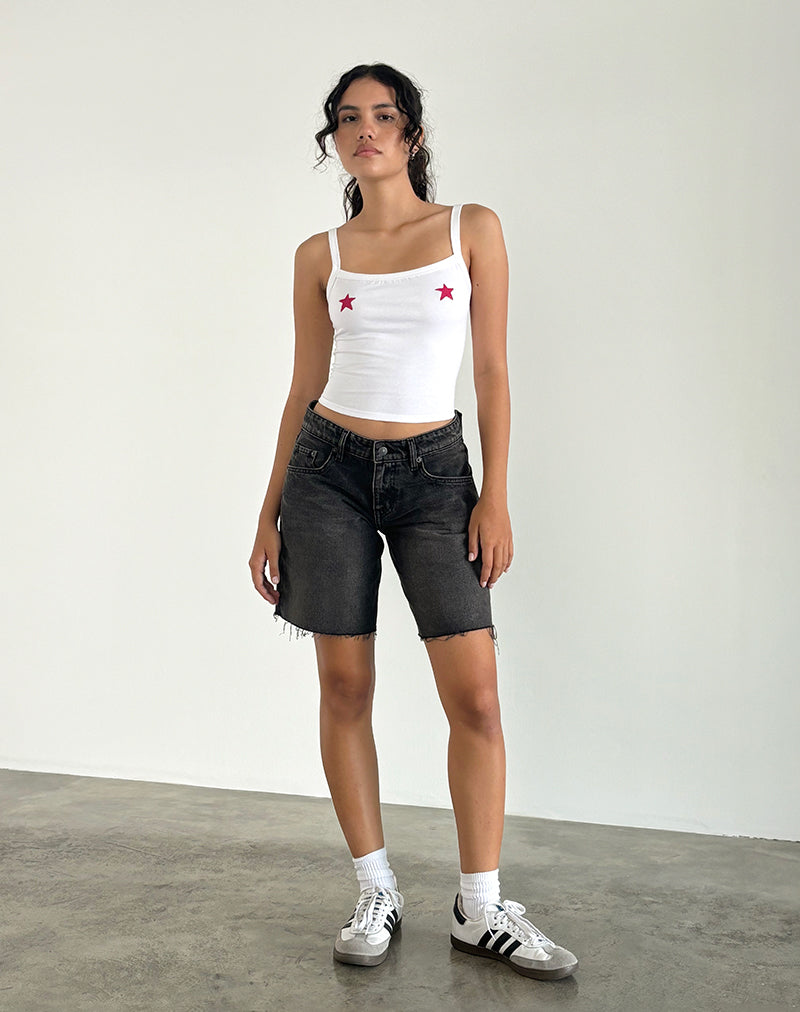 Top Icah Cami bianco con stelle