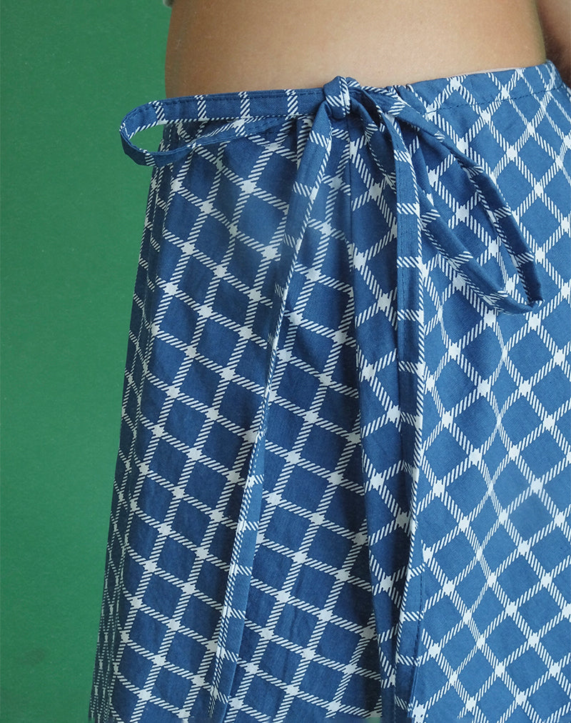 Immagine di Takara Midi Skirt in Tartan Popeline Navy