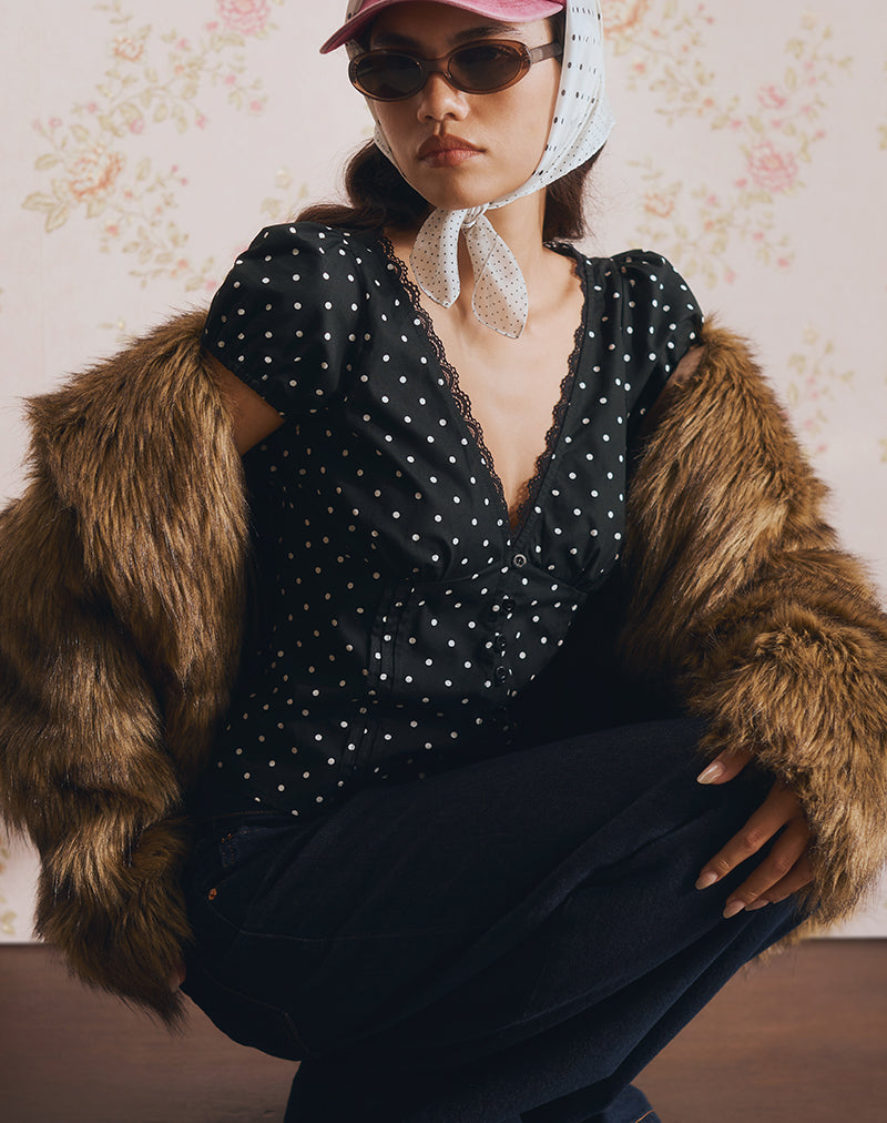 Immagine di Ilias Top corsetto in Basic Polka Nero