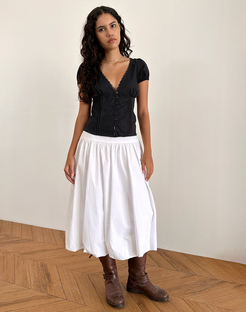 Top corsetto Ilias in popeline nero