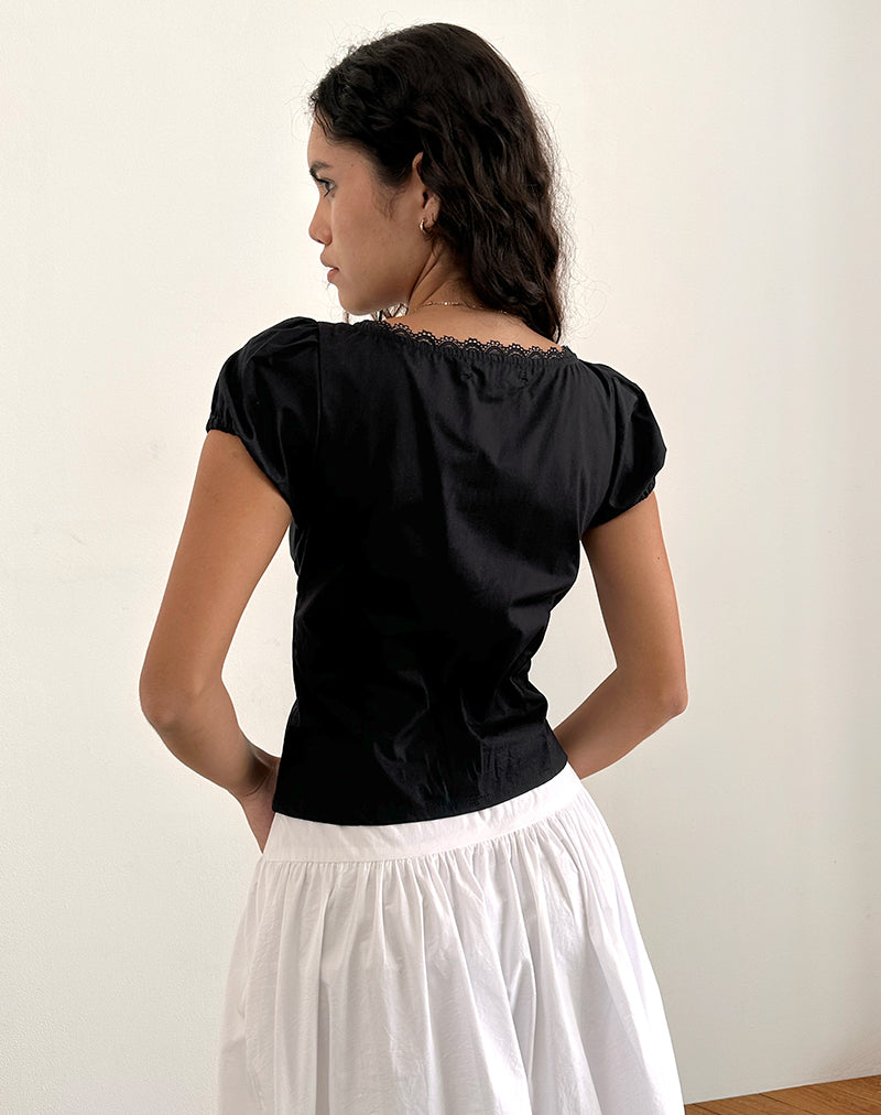 Immagine di Ilias - Top con corsetto in popeline nero