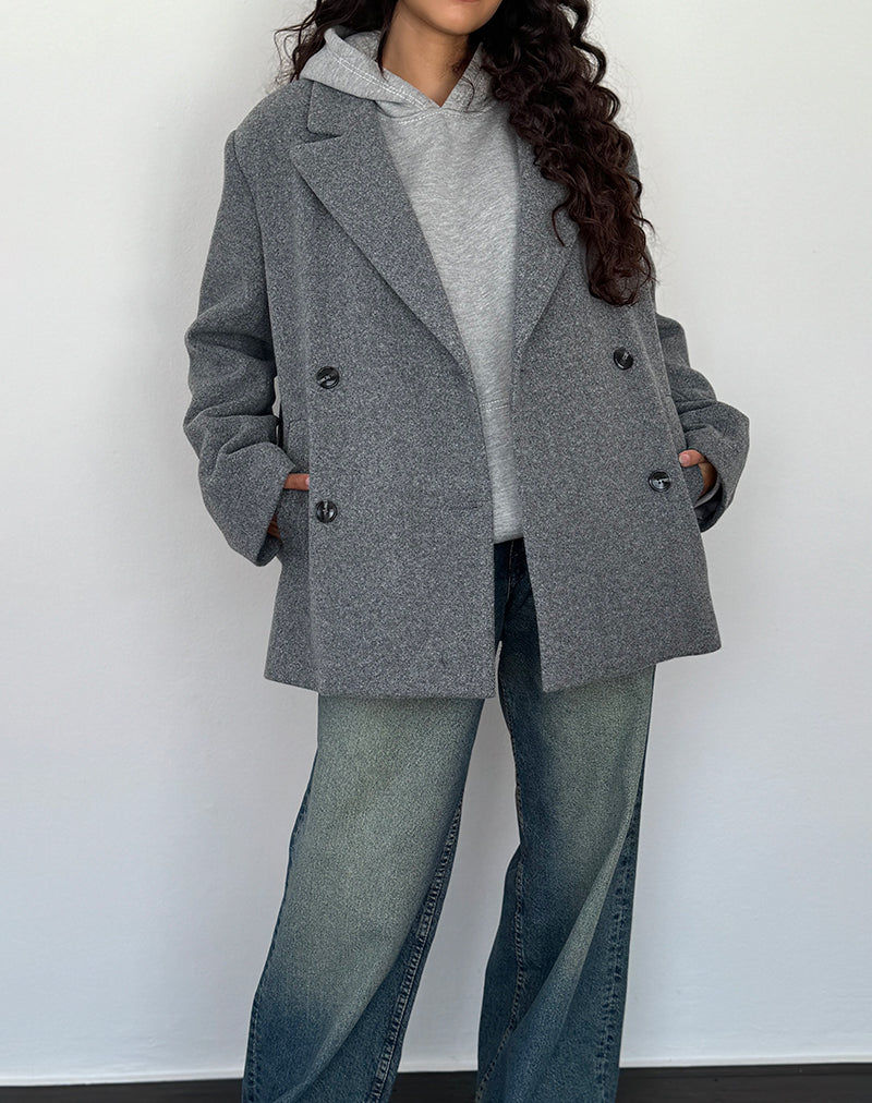 Immagine di Binaiya Blazer di lana oversize in grigio