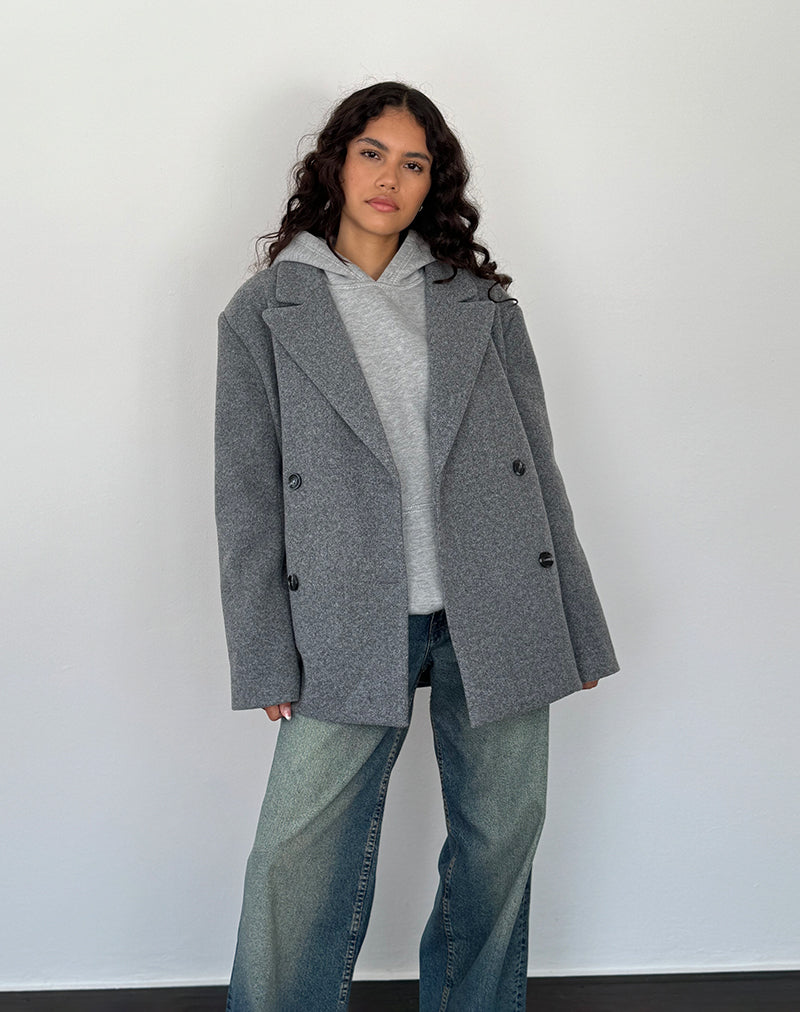 Immagine di Binaiya Blazer di lana oversize in grigio
