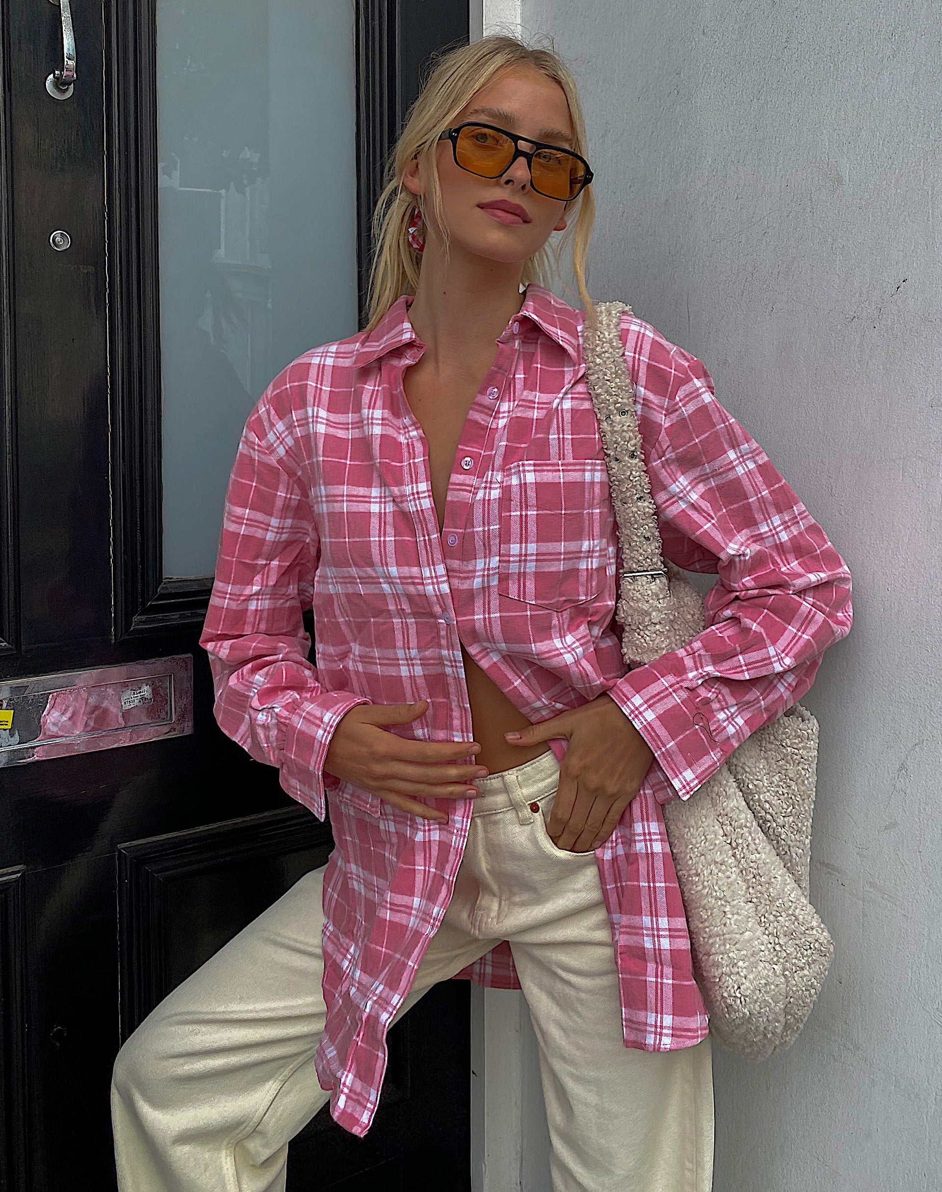 Immagine di Gane Shirt in Check Pink White
