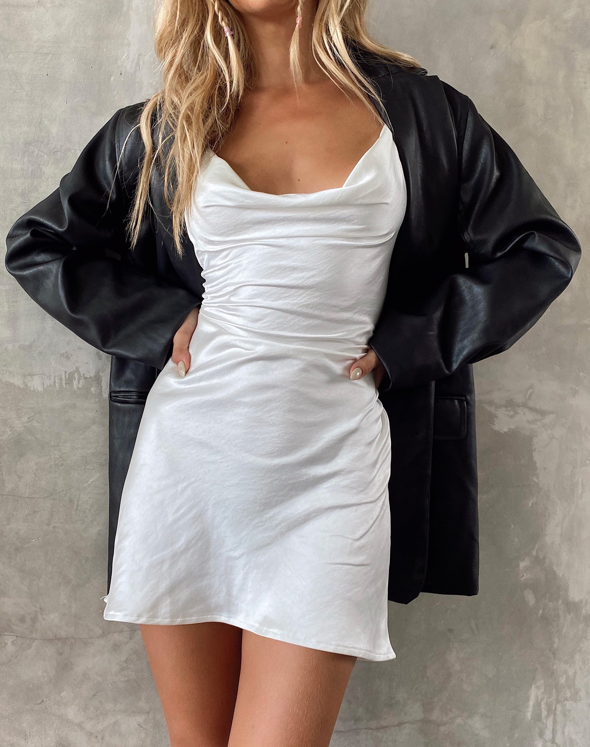 Immagine di Paiva Slip Dress in Raso Avorio