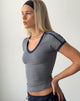 Immagine di Izolde Tee in Grigio Navy Sporty Micro Spot