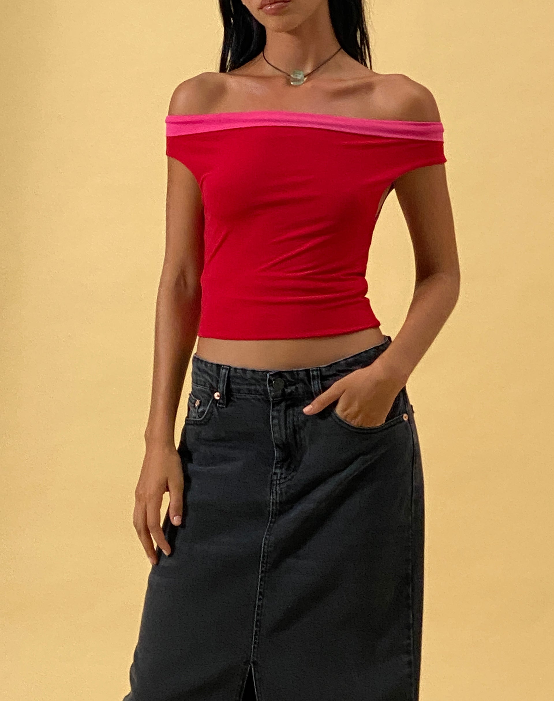 Immagine di Halle Bardot Top in Rosso Rosa