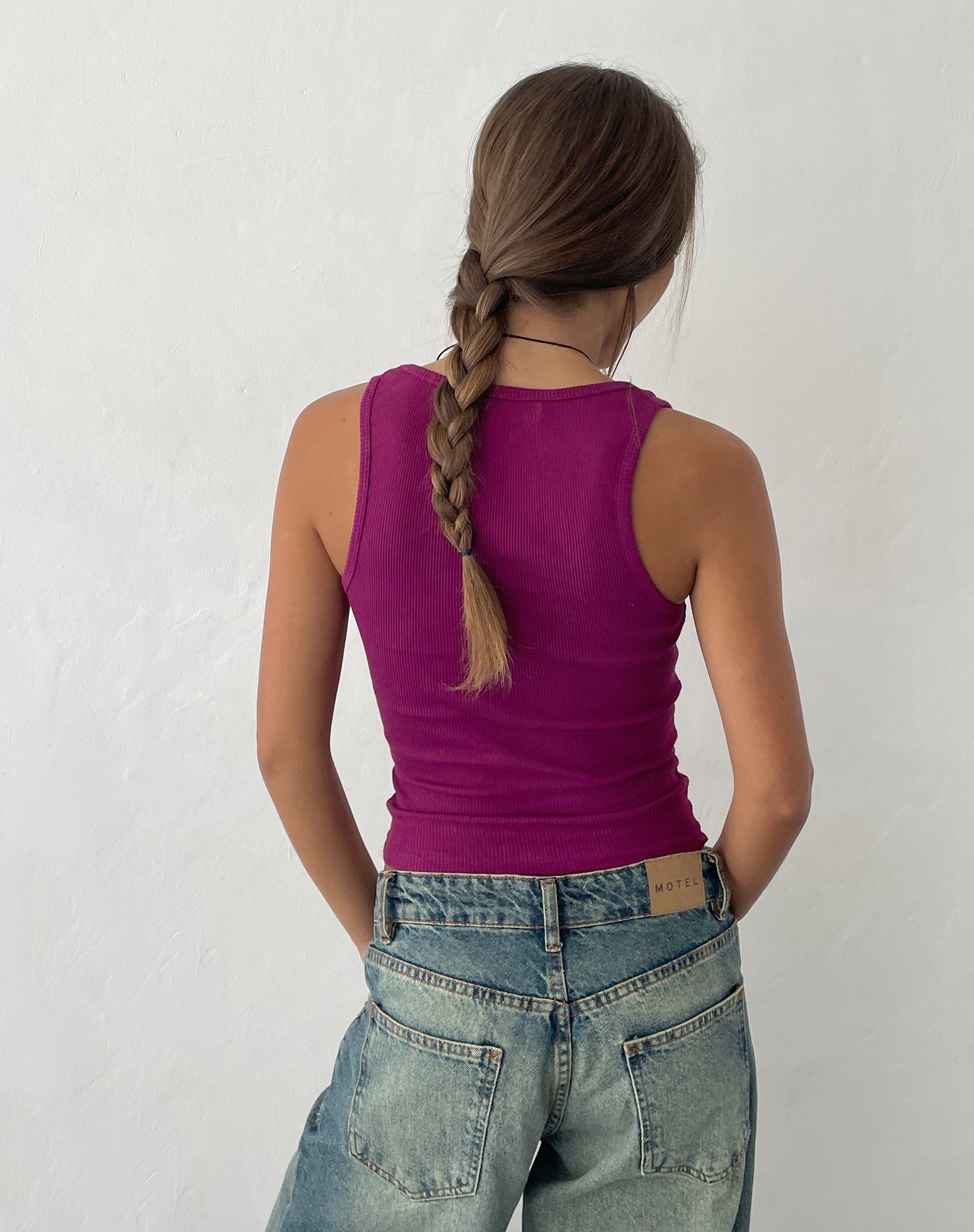 Immagine di Roxe Ribbed Vest Top in Berry