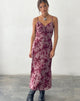 Immagine di Coya Maxi Dress in Mesh Maroon Blurred Flower