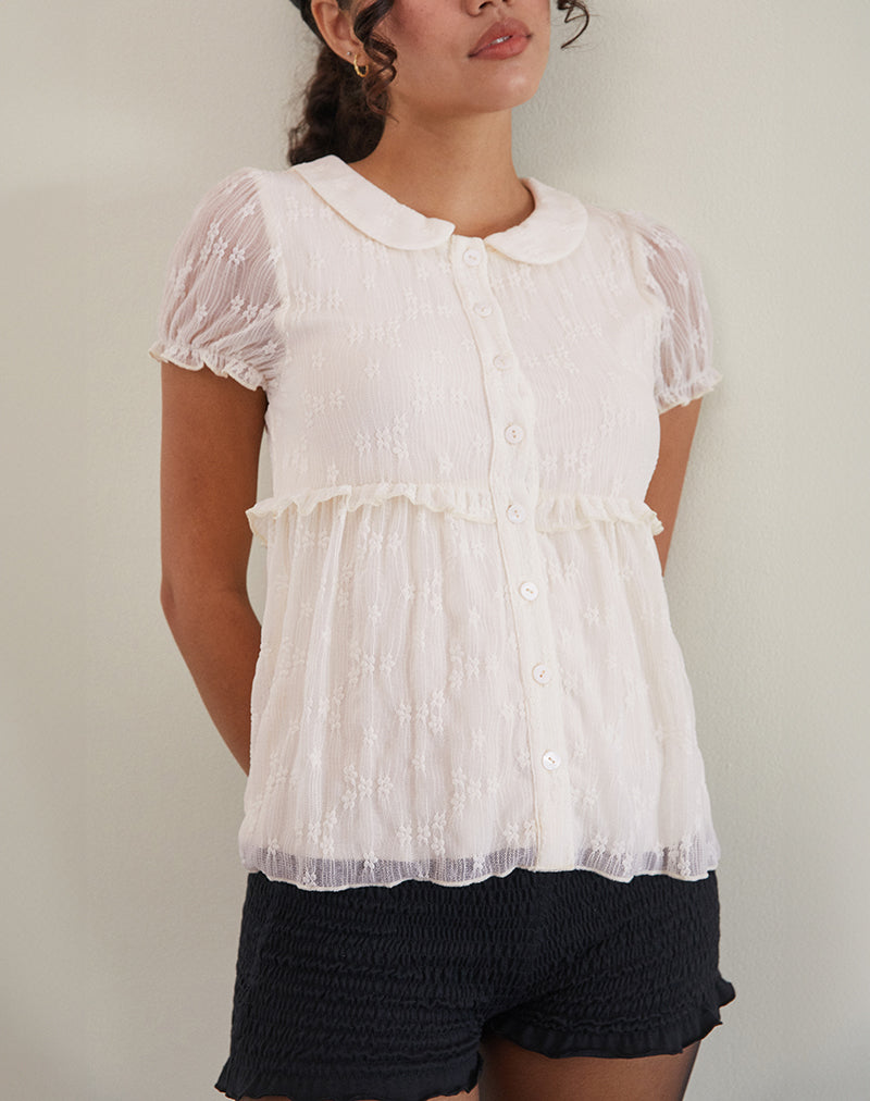Immagine della blusa Immy in pizzo avorio