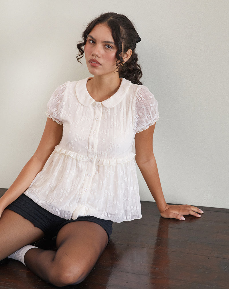 Immagine della blusa Immy in pizzo avorio