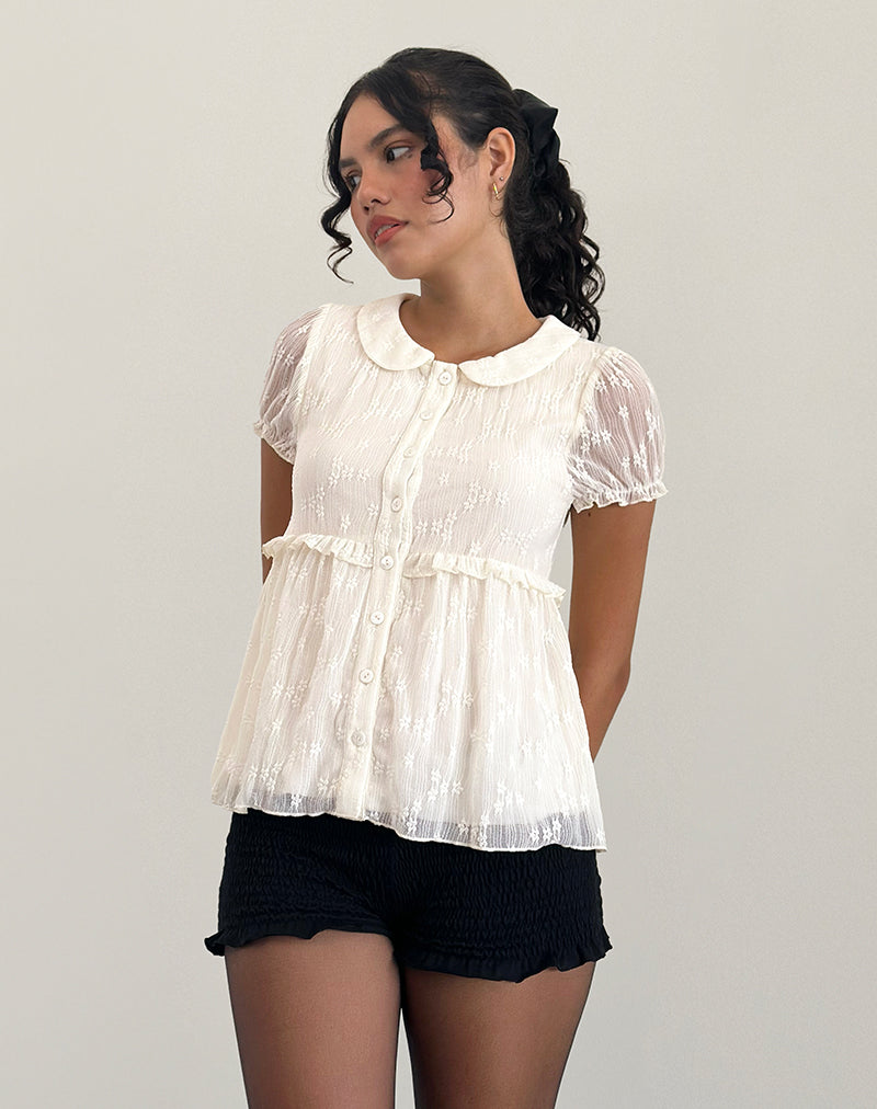 Immagine della blusa Immy in pizzo avorio