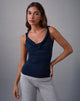 Immagine di Imrie Open Back Top in jersey di rayon Navy
