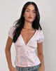 Immagine di Inasha Top rosa confetto a righe verticali piccole
