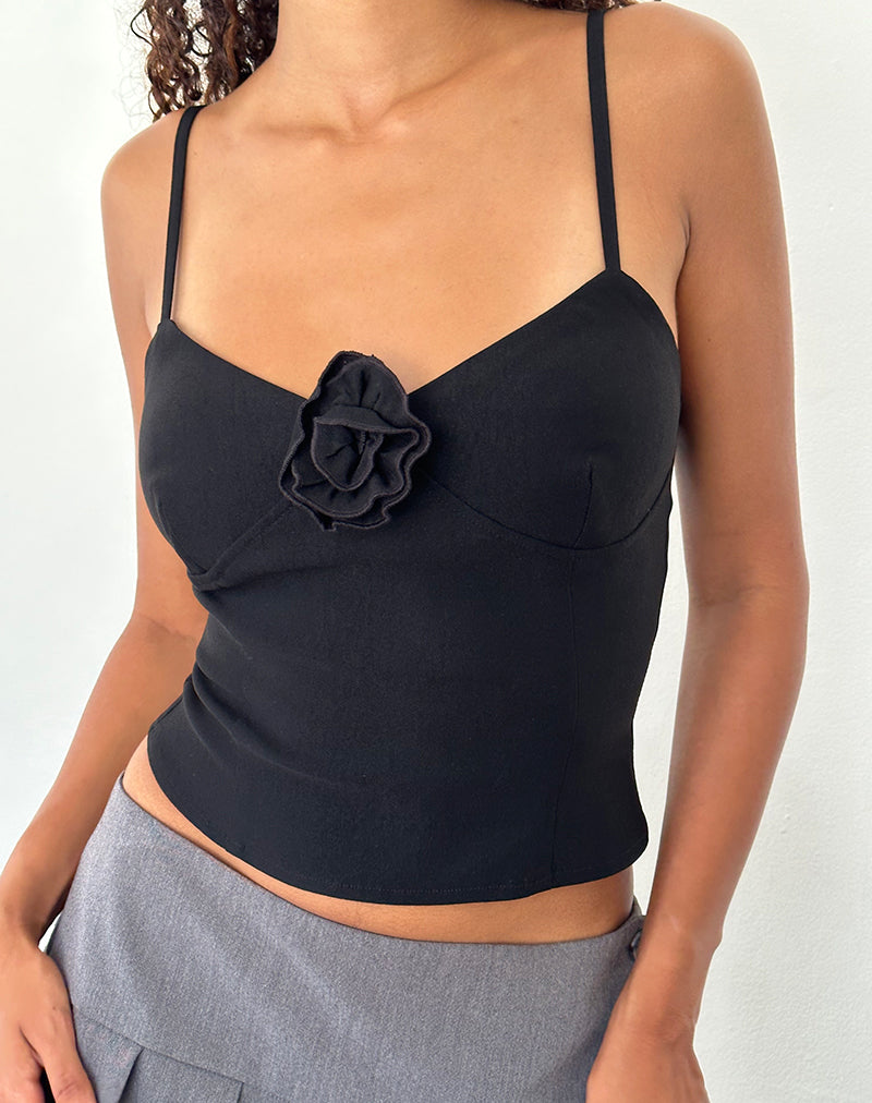 Immagine di Indus Cami Top in Rosette Nero