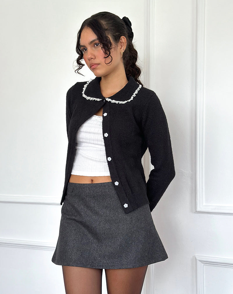 Immagine di Iniya Aline Mini Gonna in Grigio Scuro