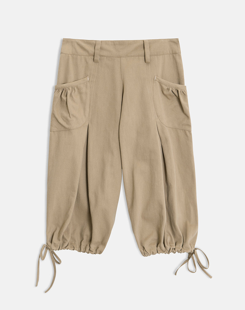 Immagine dei pantaloni cargo Capri Iria in twill kaki