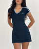 Immagine di Isadre Mini Dress in Marina con rilegatura blu Nantucket