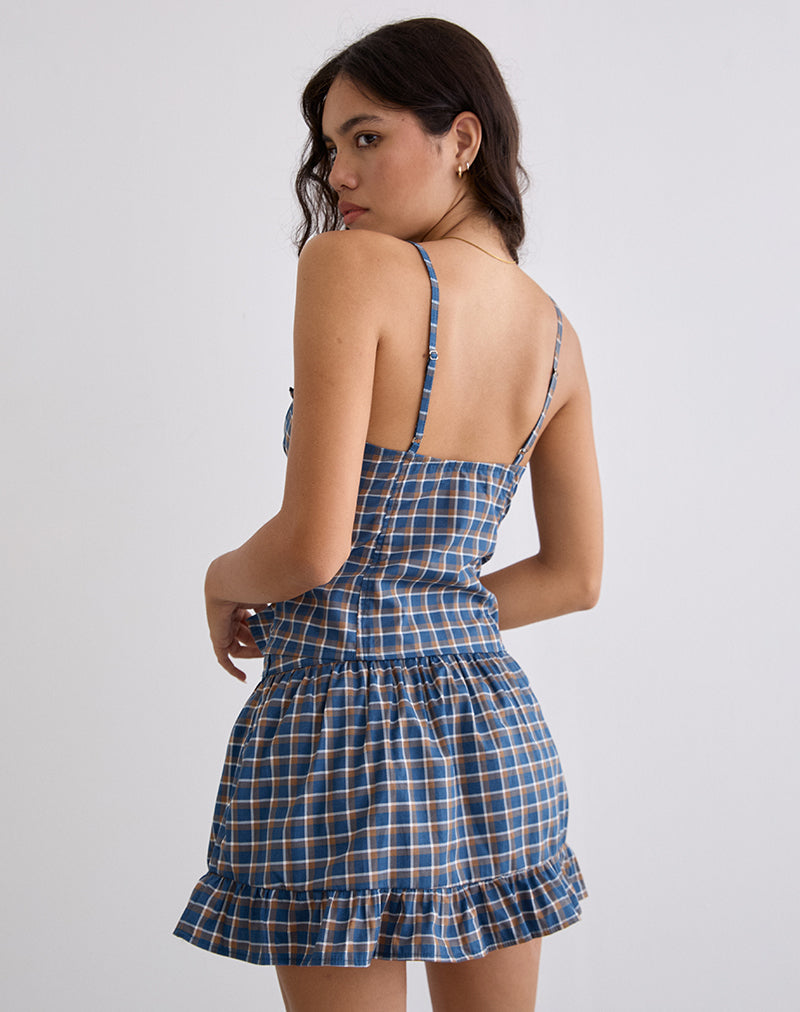 Immagine di Isamu Top in Tartan Blu Medio