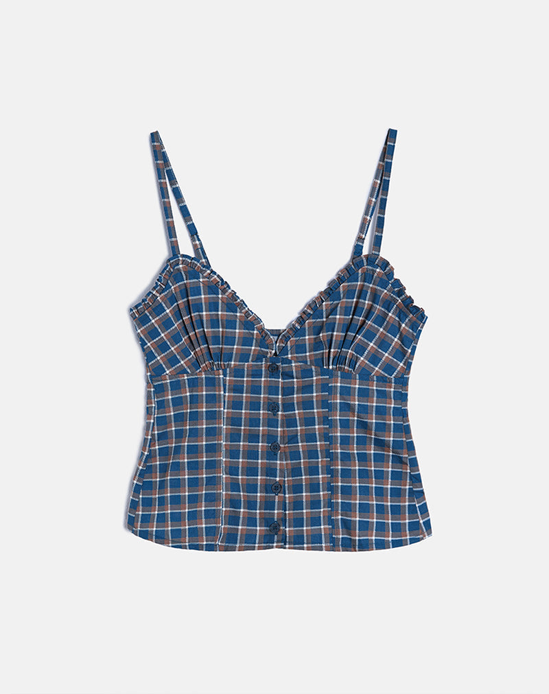 Immagine di Isamu Top in Tartan Blu Medio