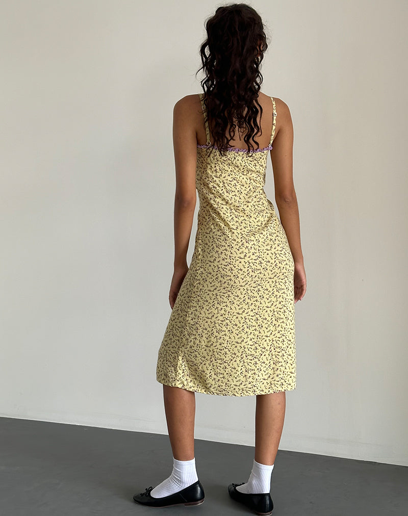 Immagine di Isaure Midi Dress in Flowing Flower Yellow