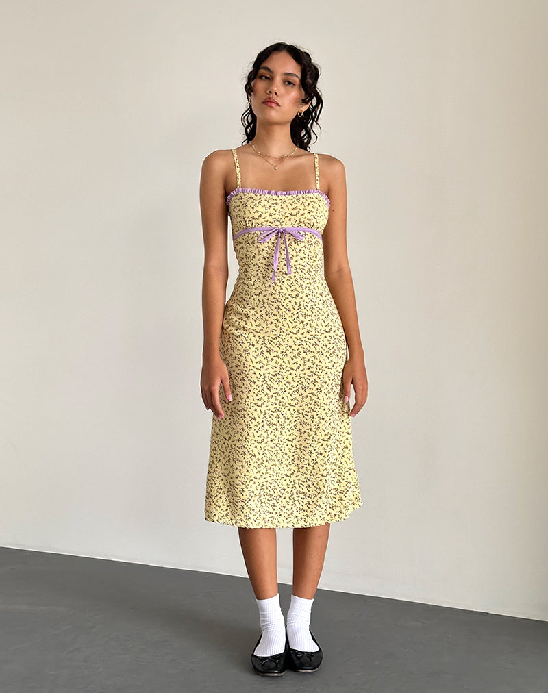Immagine di Isaure Midi Dress in Flowing Flower Yellow