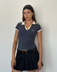 Immagine di Isda Polo Top in Greystone con rilegatura Buttermilk