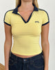 Immagine di Isda Top in Lemonade con rilegatura in blu scuro e logo M Emb