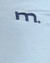 Blu Nantucket con bordatura blu navy e ricamo a M
