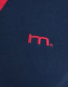 Navy con bordatura rosso Adrenalina e ricamo M