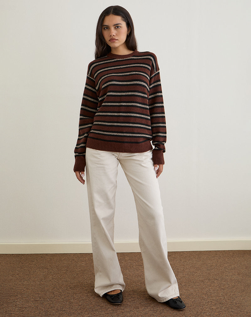 Immagine di Ishari Jumper a righe marrone Multi