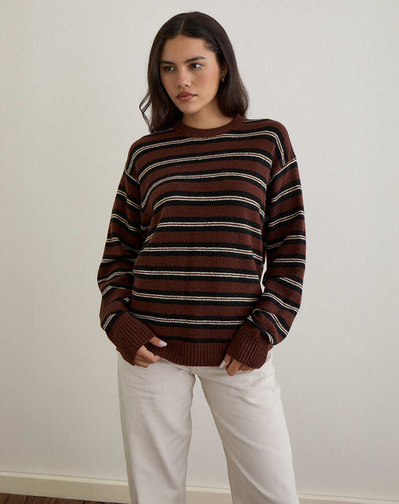 Immagine di Ishari Jumper a righe marrone Multi