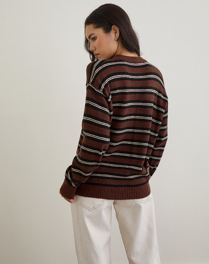 Immagine di Ishari Jumper a righe marrone Multi