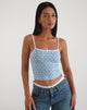 immagine di Isna Cami Top con stampa cuore XO blu polvere