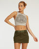 immagine di Ivette Mini Skirt in Dark Olive Khaki