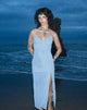 Immagine di Jacy Ruffle Midi Dress in maglia blu
