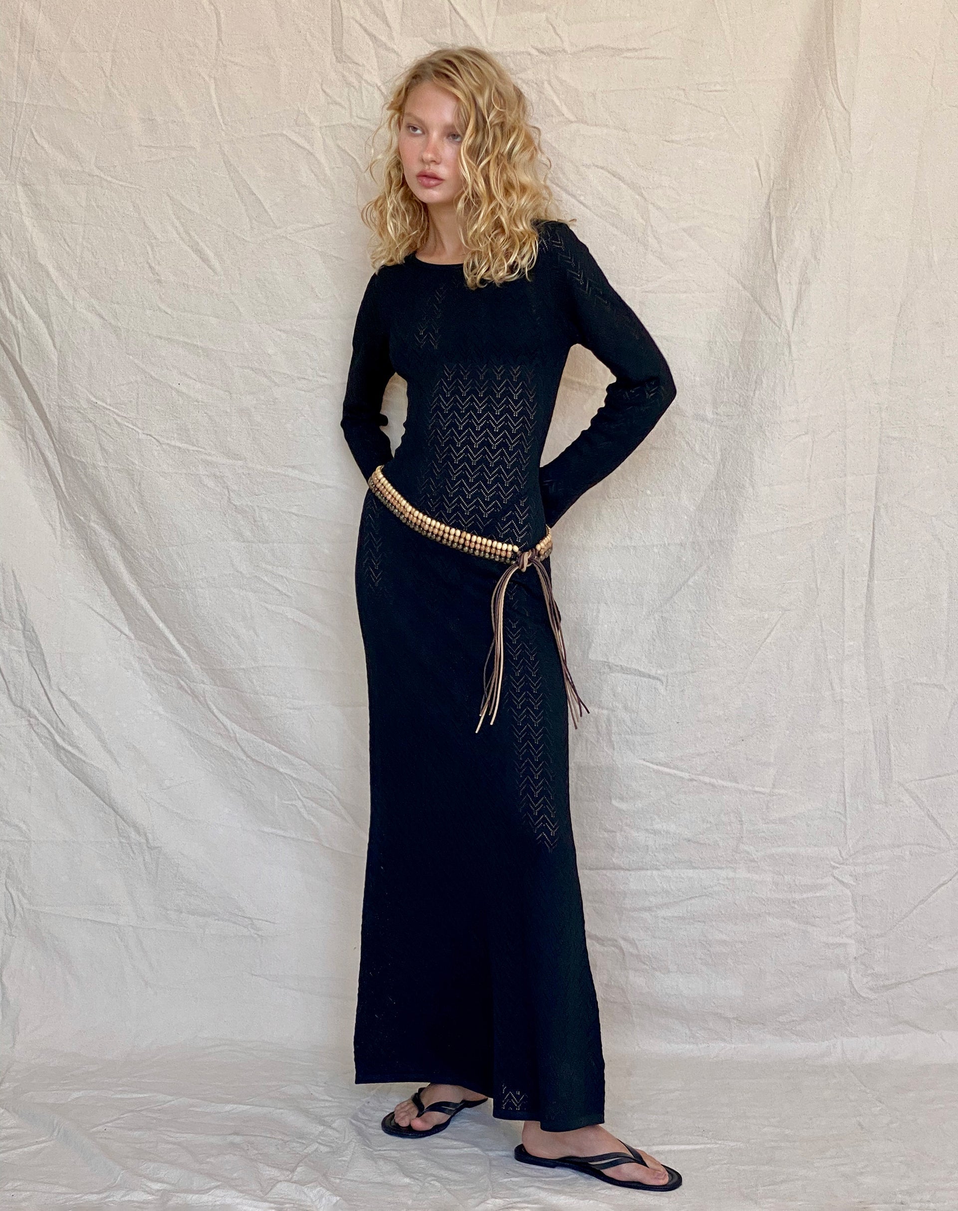 Immagine di Jadie Open Back Maxi Dress in nero