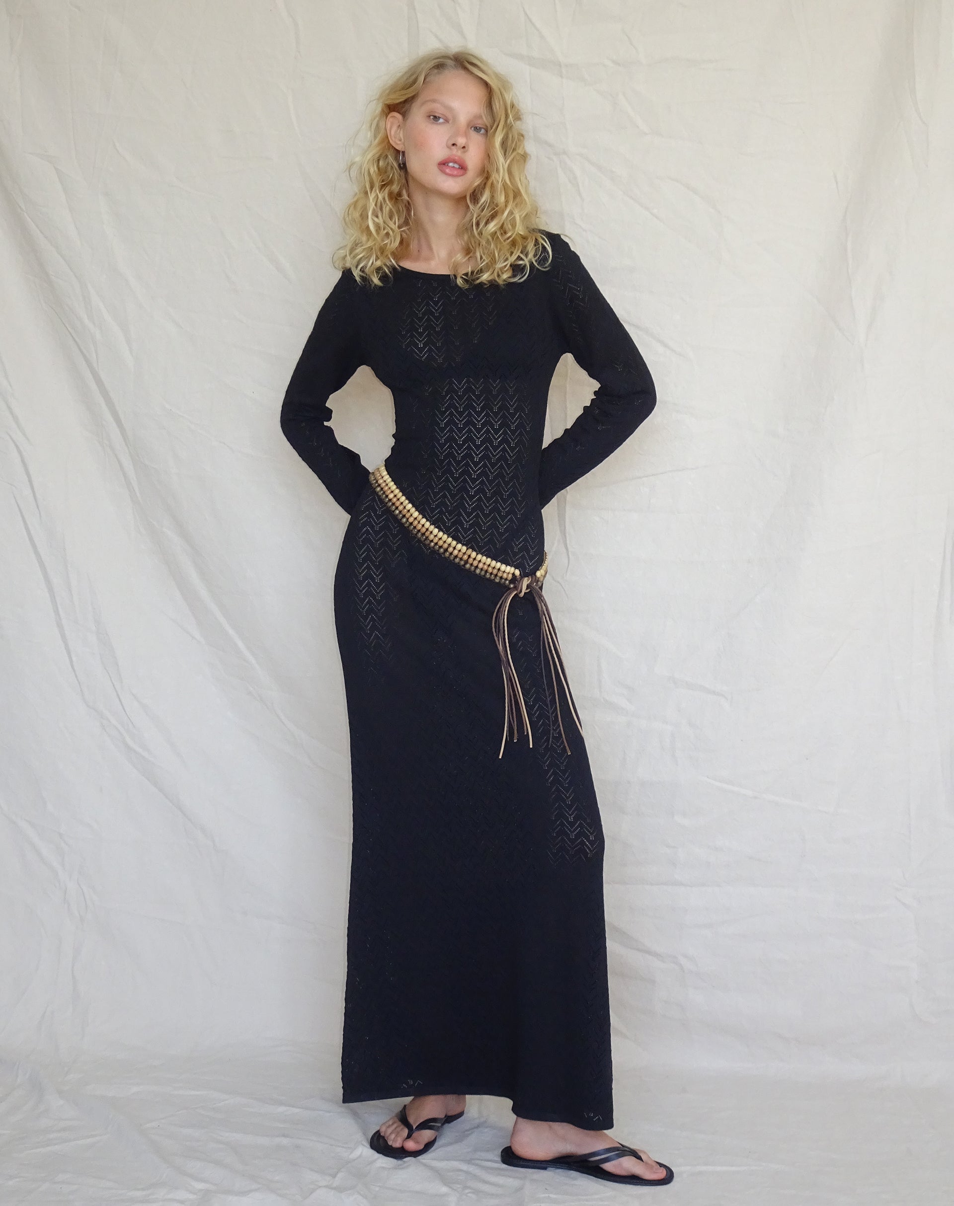 Immagine di Jadie Open Back Maxi Dress in nero